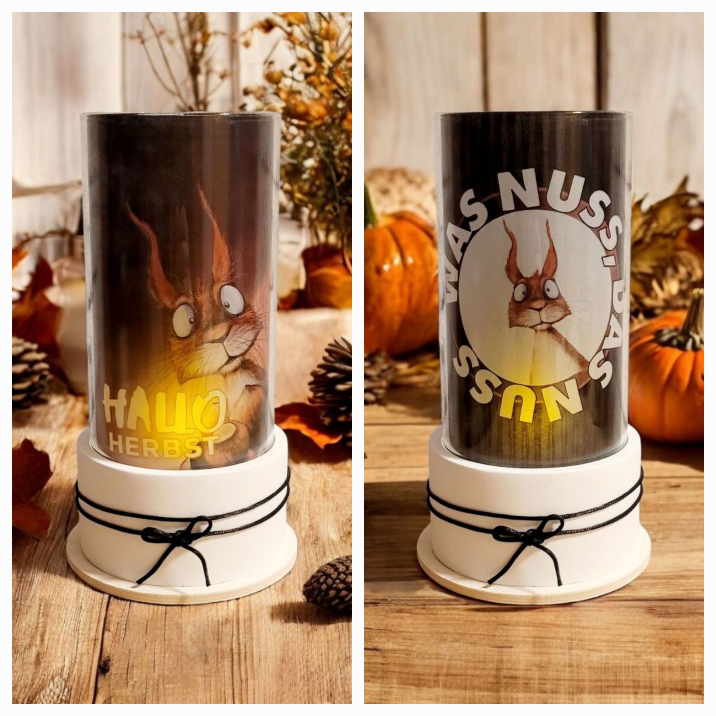 Windlichtgläser Eichhörnchen - 2 Varianten