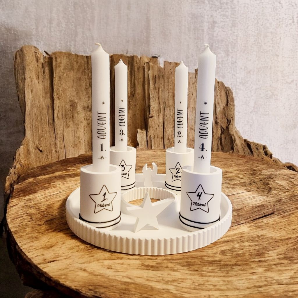 Adventskranz - Modell Stabkerzenhalter mit Deko-Set