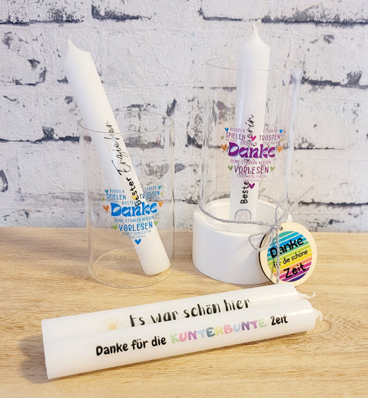 Windlicht Kerze - Danke Erzieher*in
