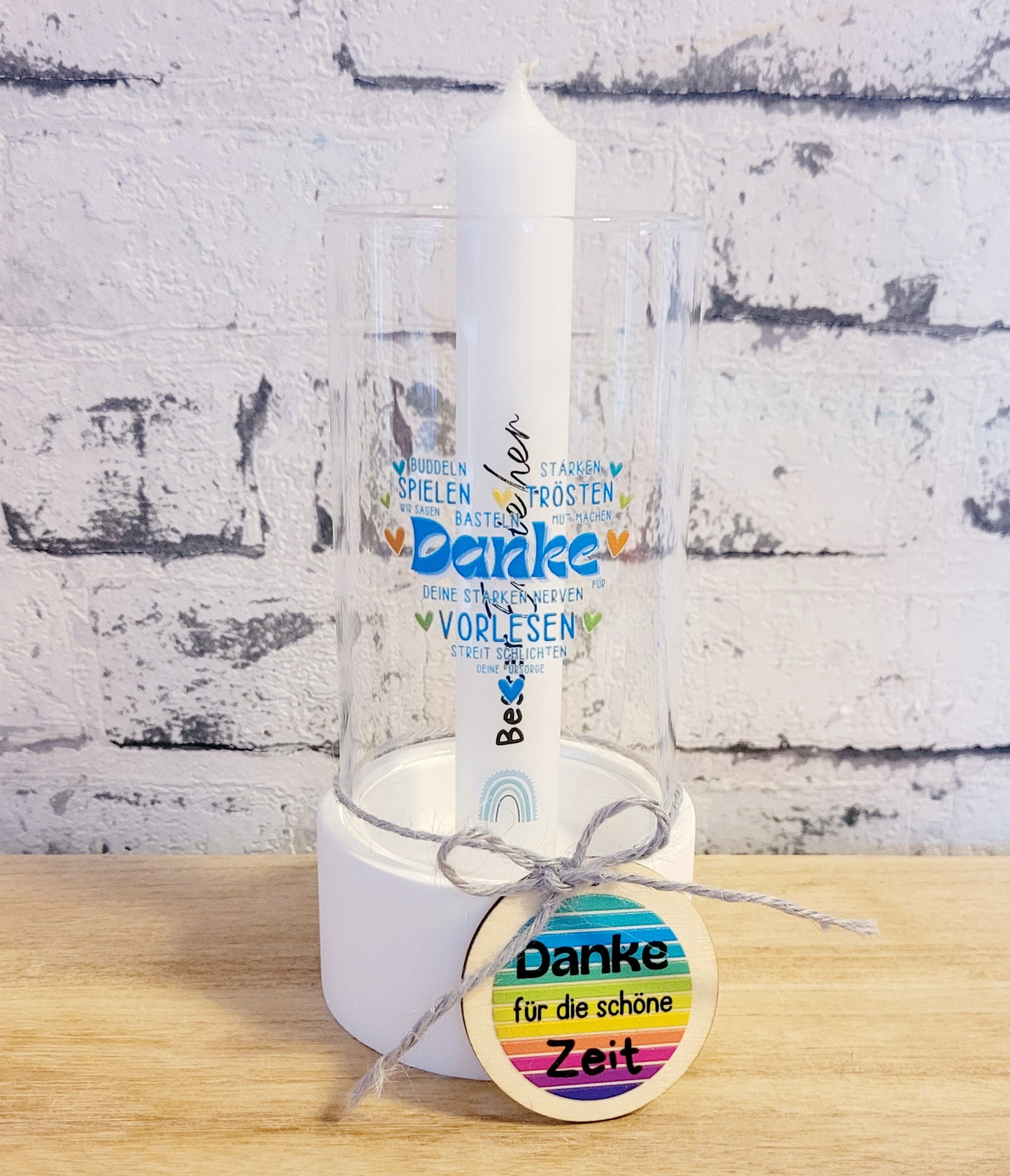Windlicht Kerze - Danke Erzieher*in