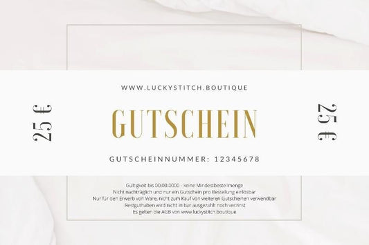 Wertgutschein - 25 EUR - 50 EUR - 100 EUR