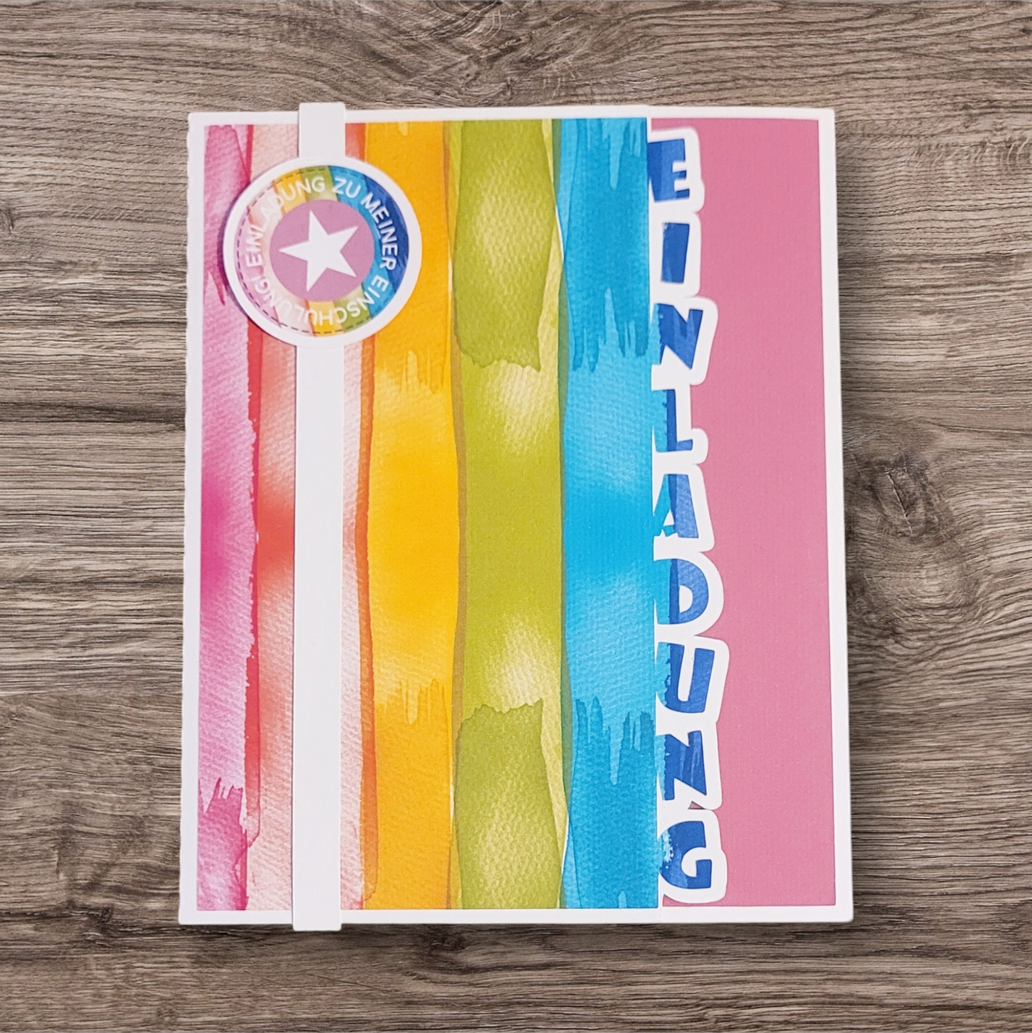 Einladungskarte Einschulung - Design Rainbow