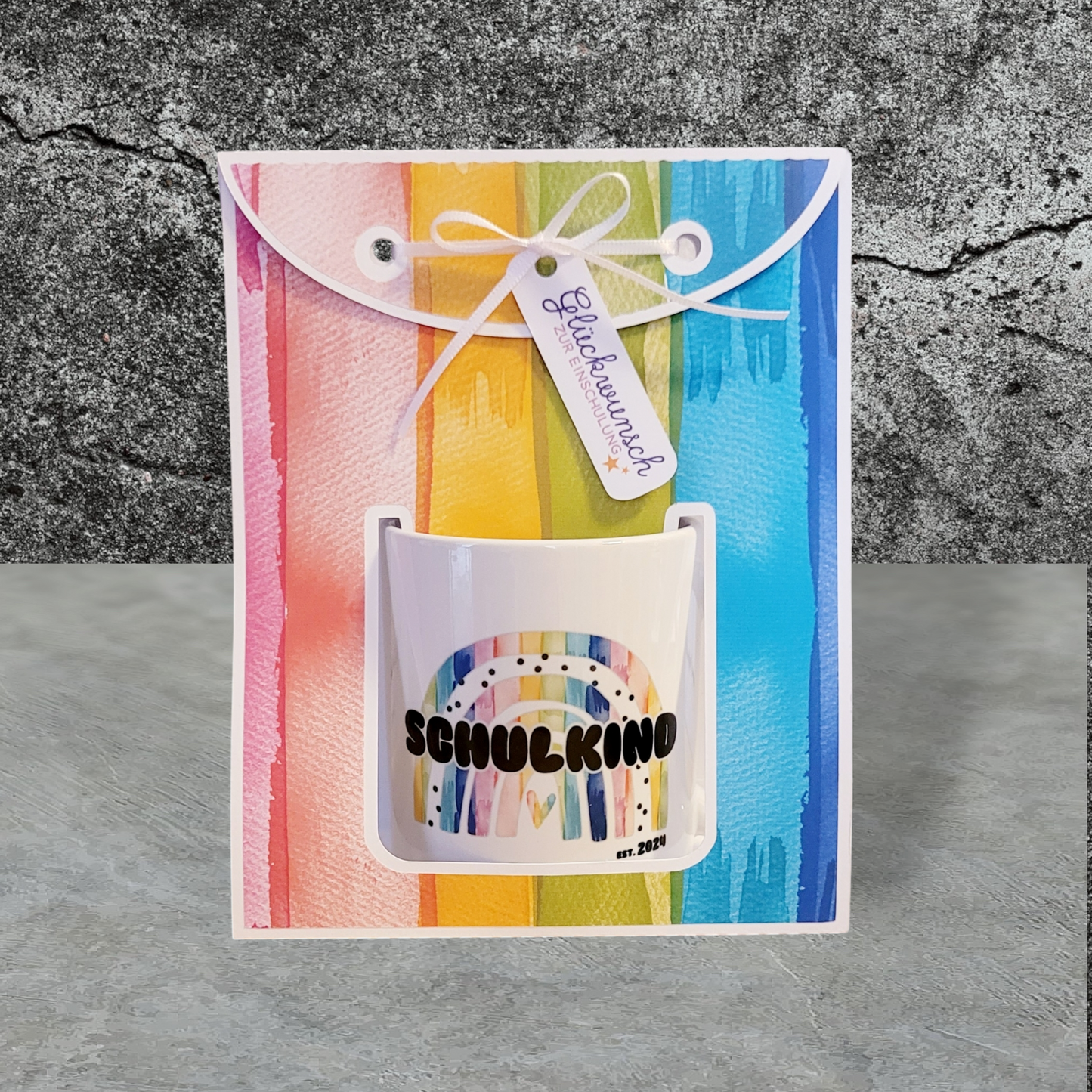 Schulkind Tasse - Design Rainbow