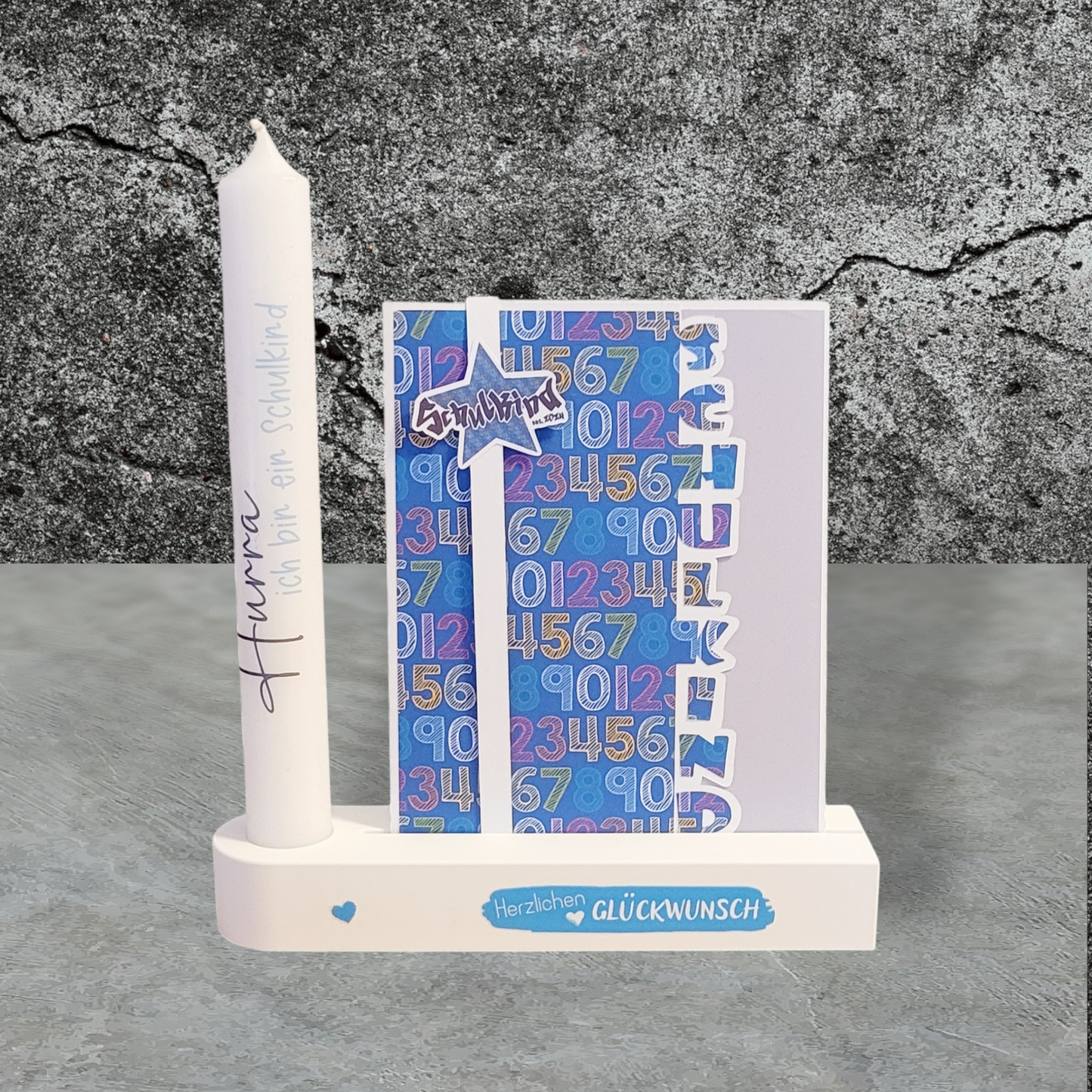 Schulkind Karte mit Kerzenaufsteller - Design Star