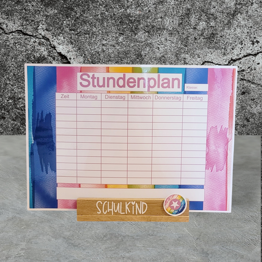 Stundenplan mit Aufsteller - Design Rainbow
