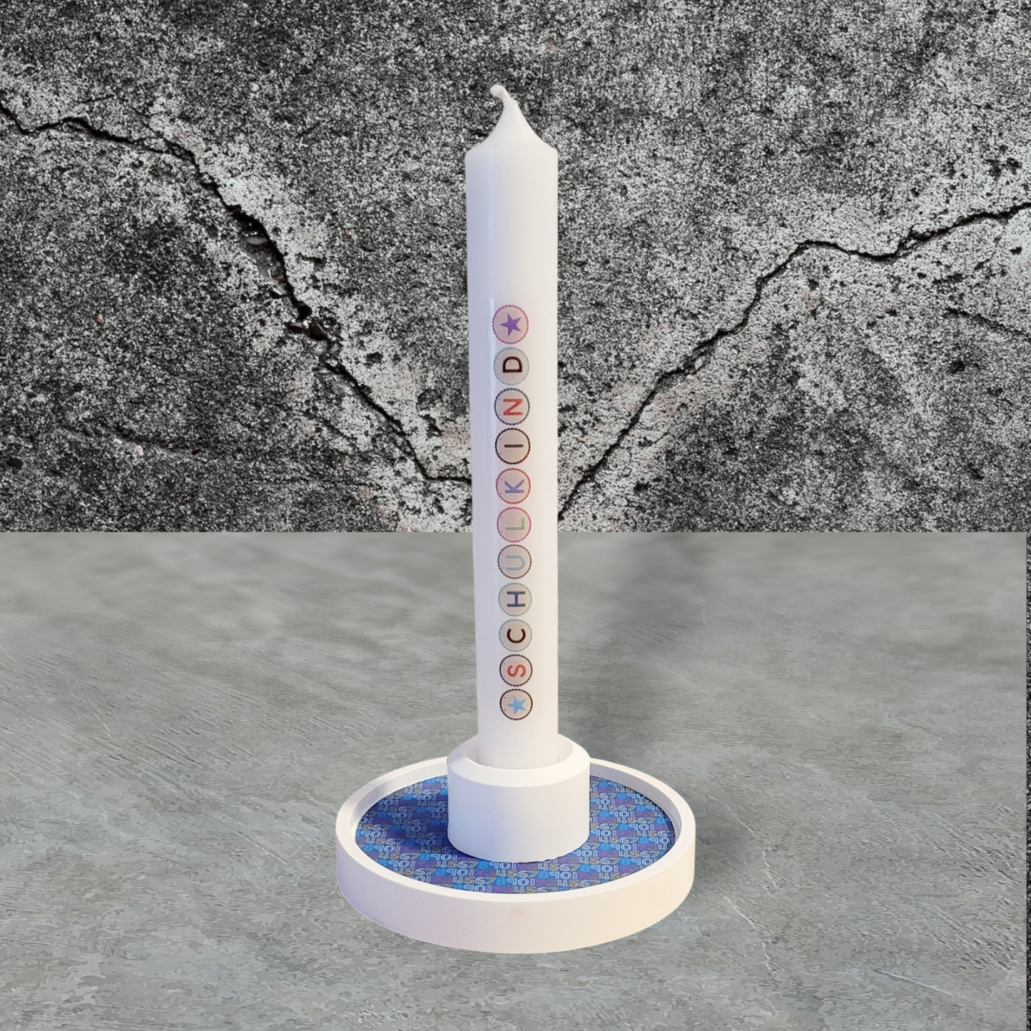 Tablett mit Kerze und Kerzenhalter - Design Star