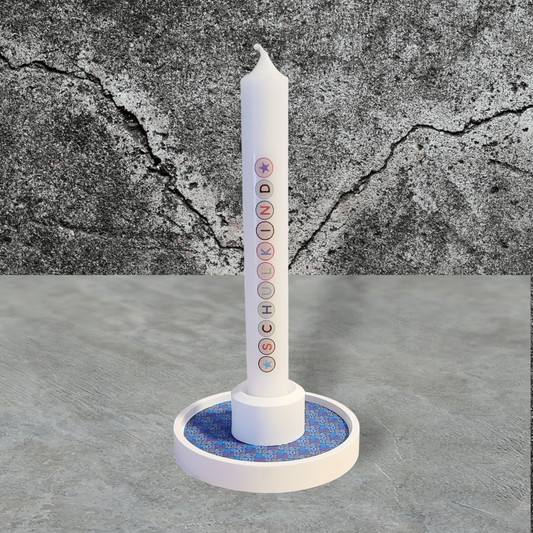 Tablett mit Kerze und Kerzenhalter - Design Star