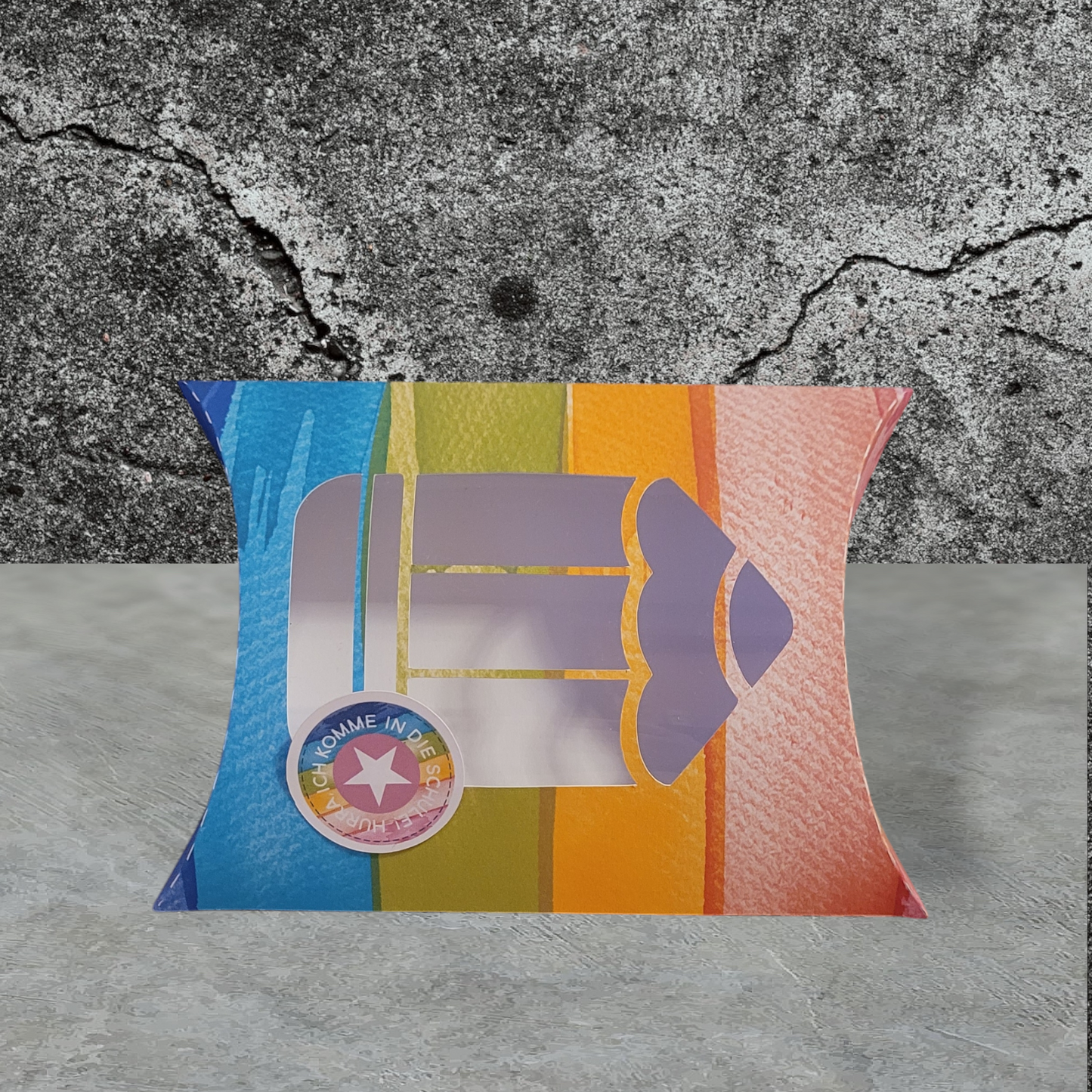 Papeterie Geschenkschachtel - Sichtfenster Stift - Star/Rainbow