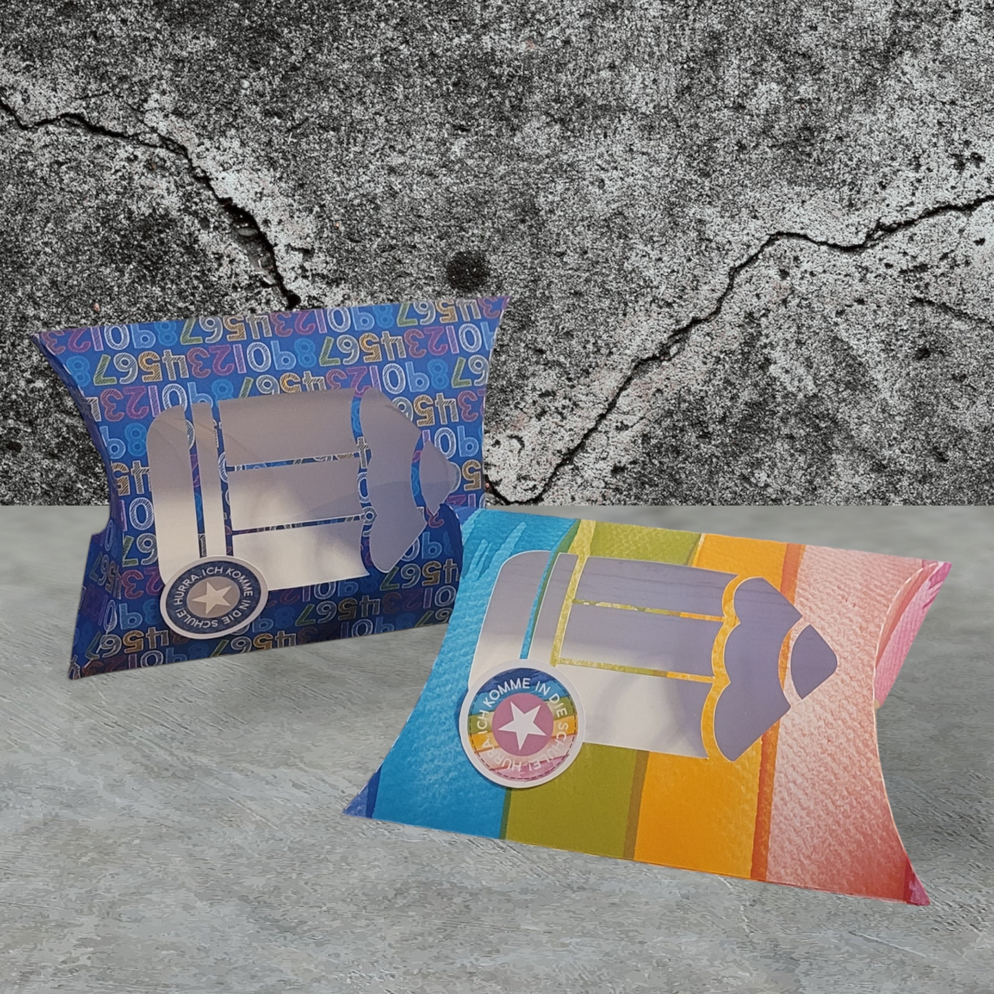 Papeterie Geschenkschachtel - Sichtfenster Stift - Star/Rainbow