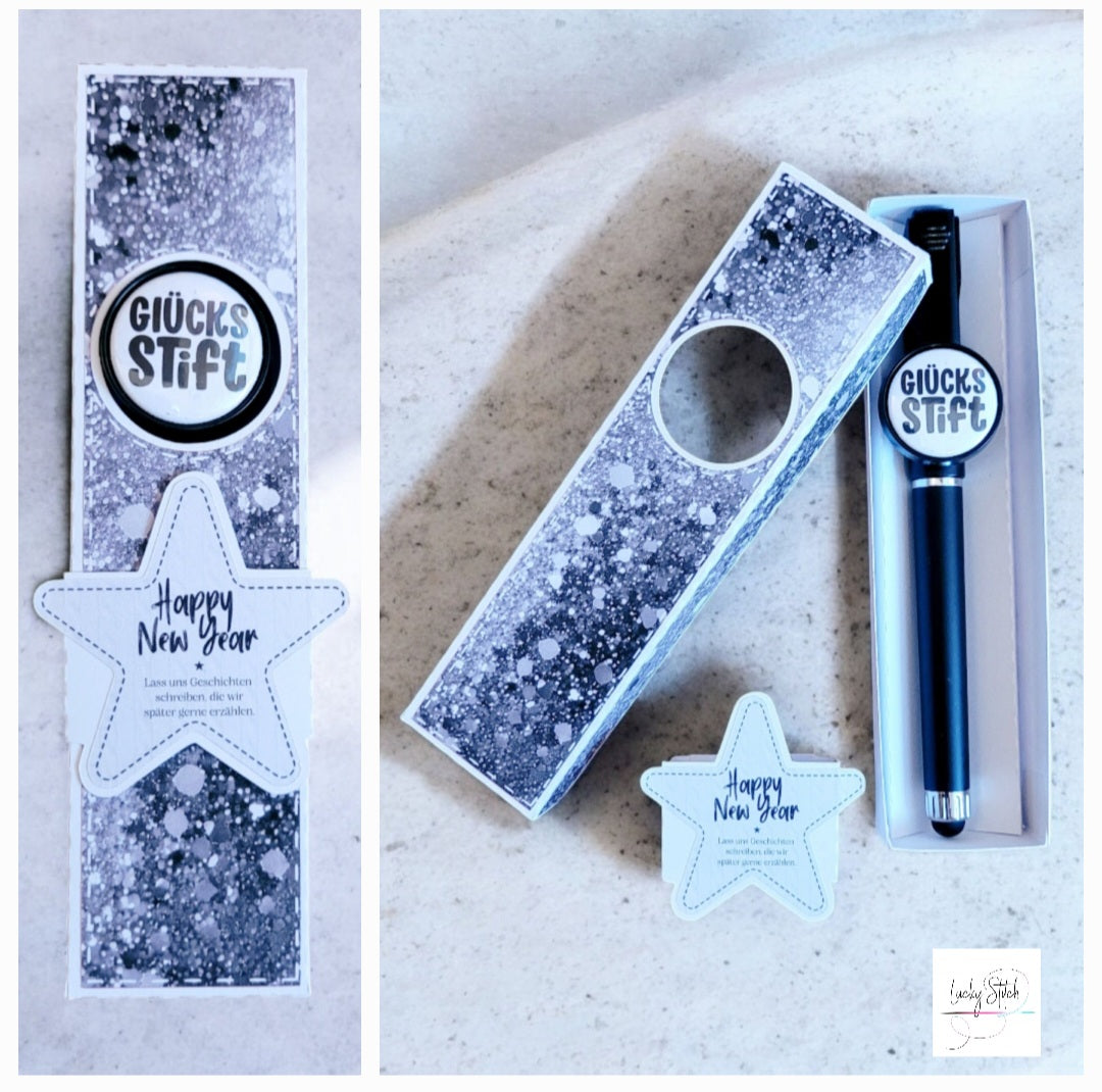 Statement Button 3-in 1 Gelstift / TouchPen / Handyhalter - Glücksstift