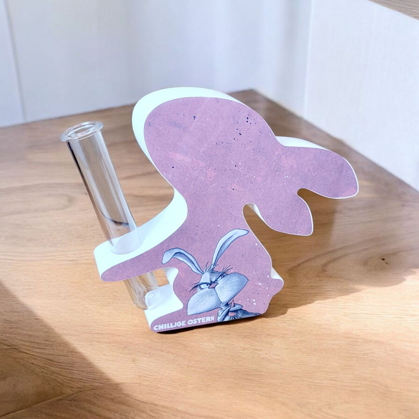 Hase mit Reagenzglas