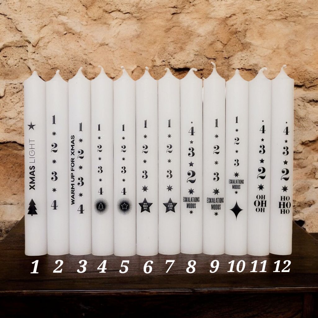 Adventskerze mit Stabkerzenhalter - verschiedene Kerzen zur Auswahl