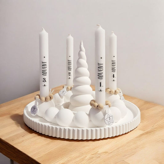 Adventskranz - Modell Bubblekranz mit Deko Set