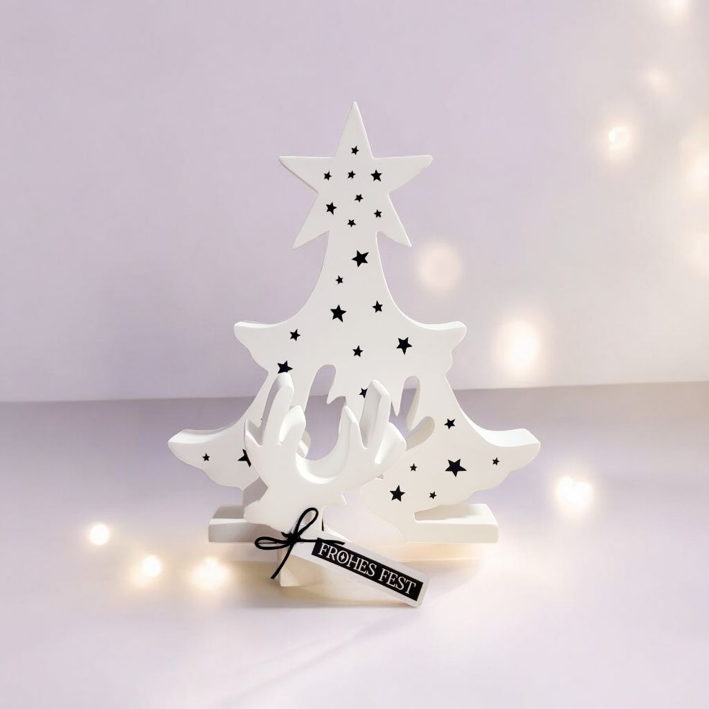 Dekoelement Hirsch mit XXL Tanne