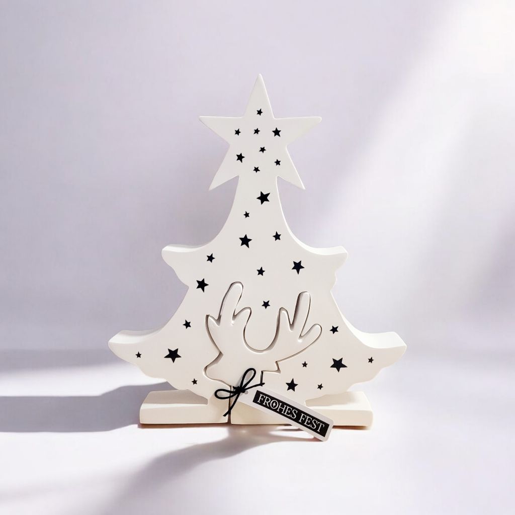 Dekoelement Hirsch mit XXL Tanne