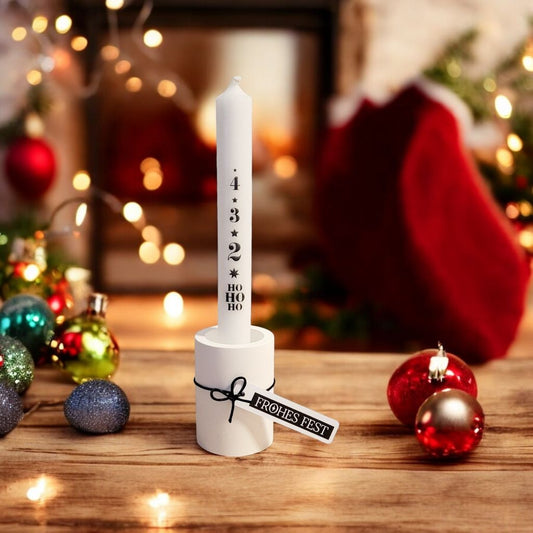 Adventskerze mit Stabkerzenhalter - verschiedene Kerzen zur Auswahl