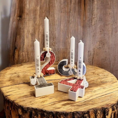 Adventskranz - Modell Zahlen stehend/liegend mit Dekorpaper - verschiedene zur Auswahl