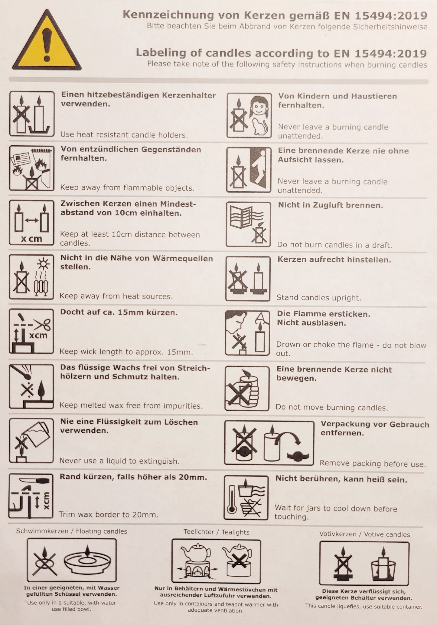 Adventskerze mit Stabkerzenhalter - verschiedene Kerzen zur Auswahl