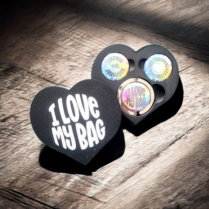 Taschenhalter mit 3D Herzbox schwarz