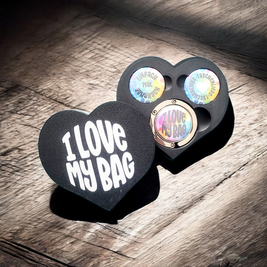 Taschenhalter mit 3D Herzbox schwarz