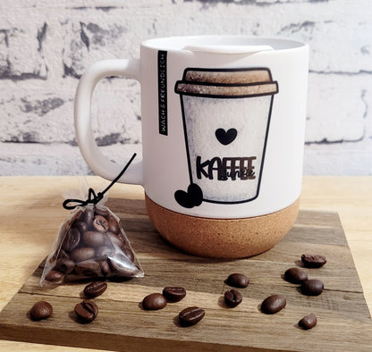 Keramiktasse mit Korkboden - Coffee Vibes