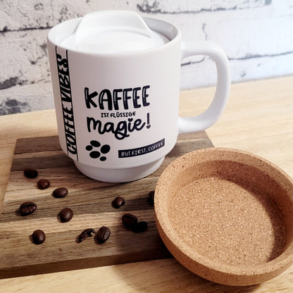 Keramiktasse mit Korkboden - Coffee Vibes