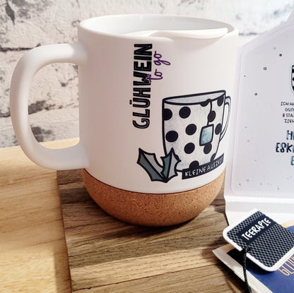 Keramiktasse mit Korkboden - Glühweinzeit