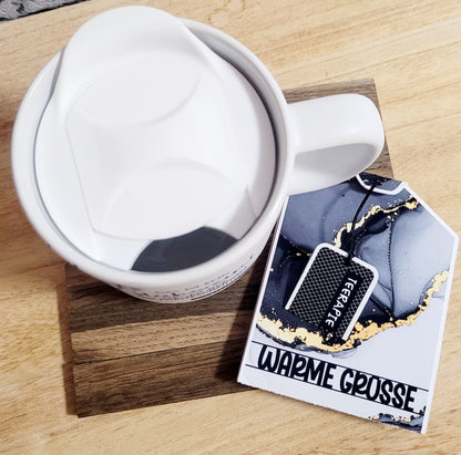 Keramiktasse mit Korkboden - Glühweinzeit