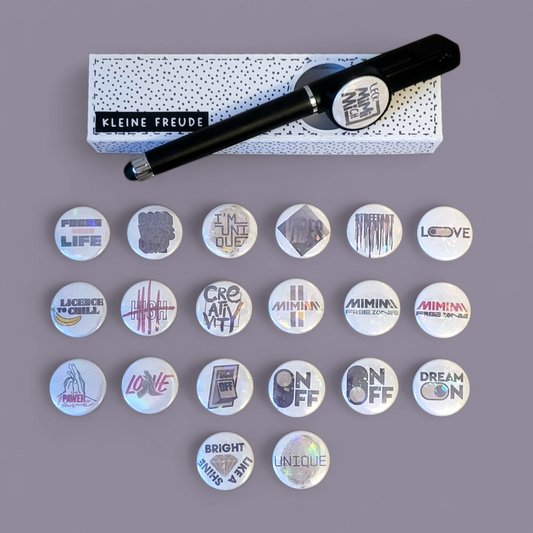 Stylischer Statement Button 3-in 1 Gelstift / TouchPen / Handyhalter