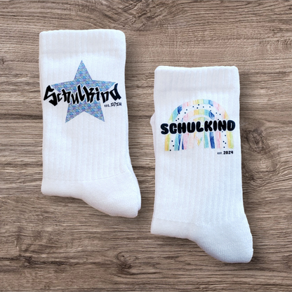 Schulkind Socken - Star/Rainbow