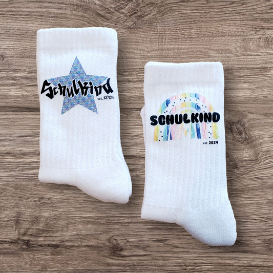 Schulkind Socken - Star/Rainbow