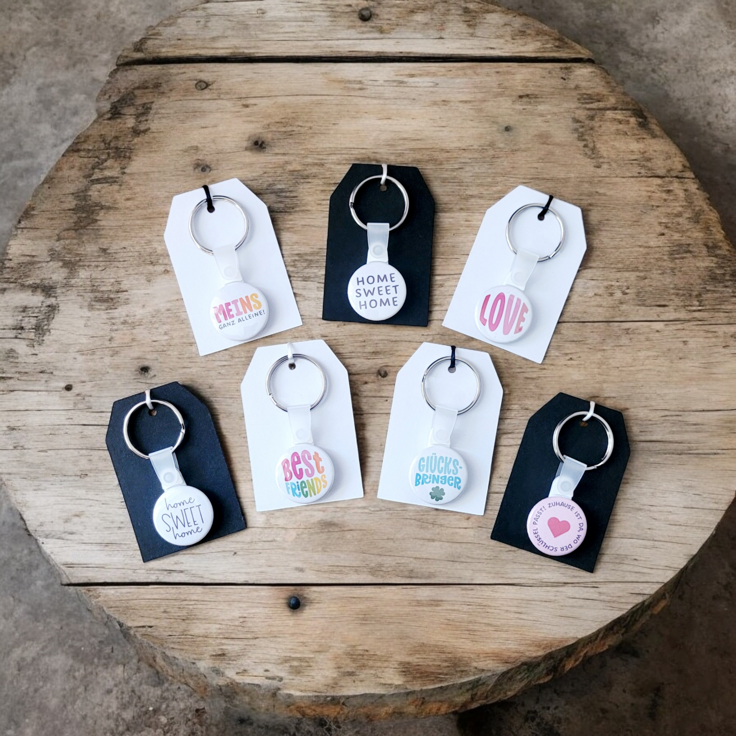 Statement Button Schlüsselanhänger