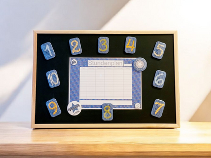 1x1 Button Magnete mit Magnet/Kreide Tafel + Stundenplan